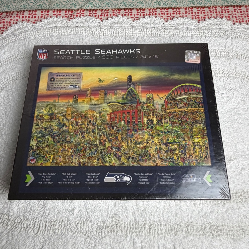 Seattle Seahawks Find Joe Journeyman Search Puzzle 500 Pieces 24x18 NFL New